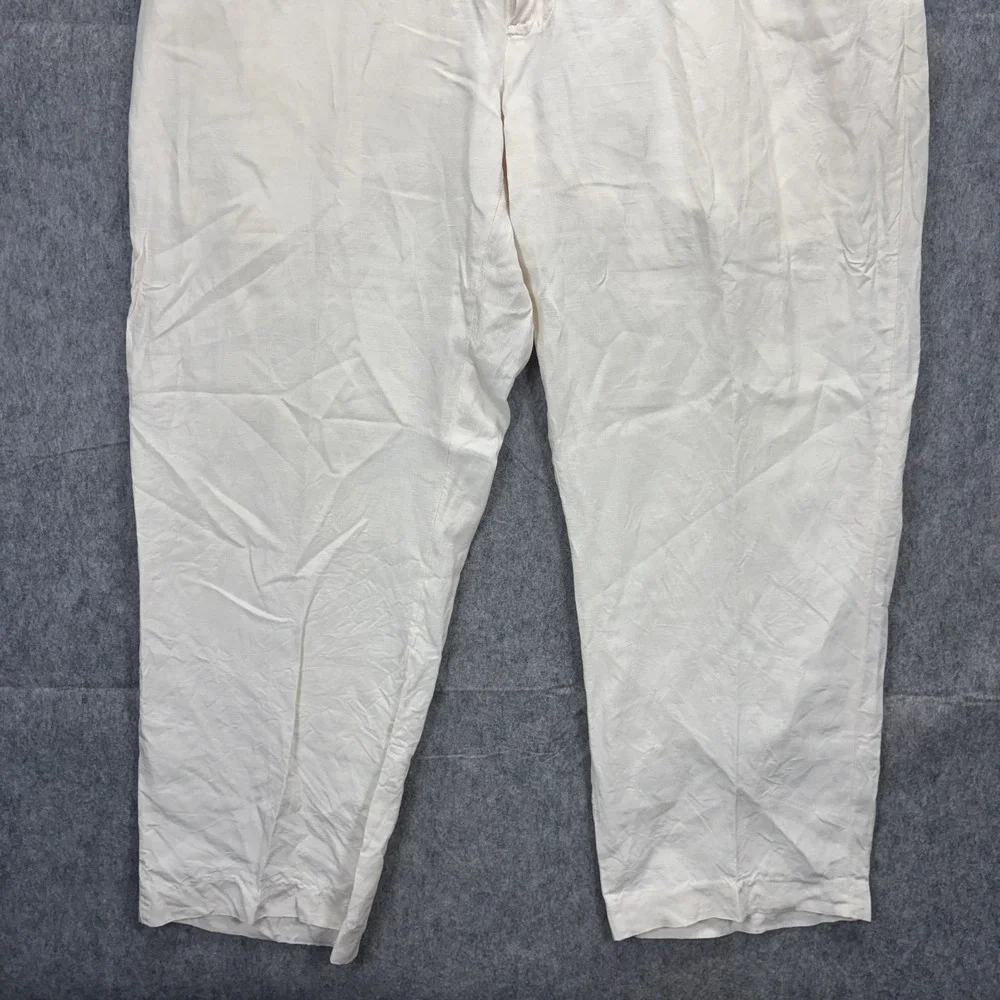 Vintage Polo Ralph Lauren Silk Linen Pants Mens 36x27.5 Light Tan Trouser Preppy